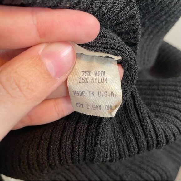 Margaret O’Leary Wool Knit Ribbed Midi Dress Size M/L - Picture 9 of 9